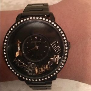 Origami Owl Black  Locket Watch